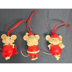 Dept. 56 Merry Mice Collection Ornaments Handcrafted Porcelain Lot of 3